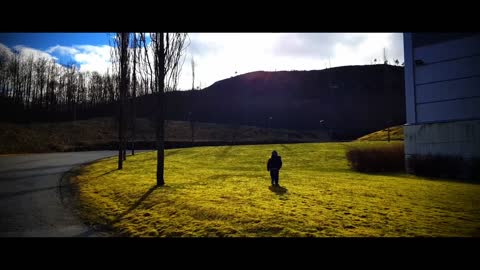 Grass, Kids running, playing, fly