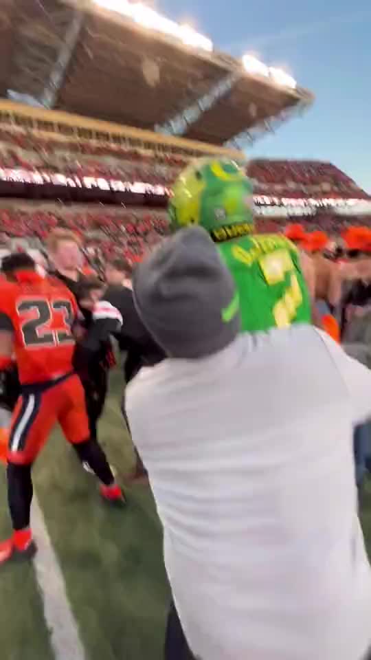 Oregon Ducks Football Player Sucker Punches a Fan on the Field After Devastating Loss