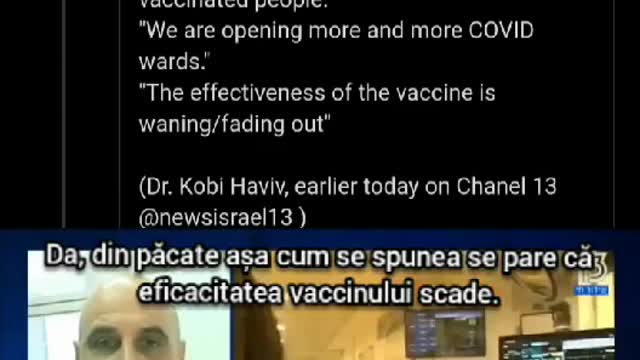 Israel: 95% din cazurile grave de Covid sunt persoane vaccinate