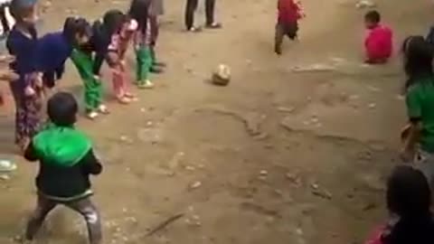 Perfectly Funny kick by a boy.