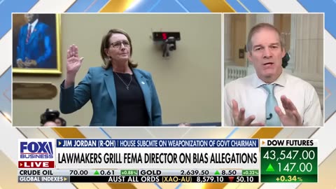 Jim Jordan reacts to grilling FEMA director on anti-Trump memo