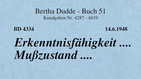 BD 4334 - ERKENNTNISFÄHIGKEIT .... MUSSZUSTAND ....