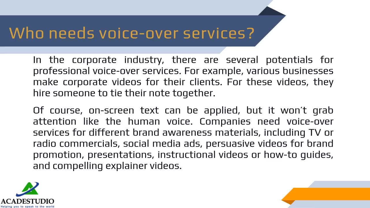 What is a voice-over service?