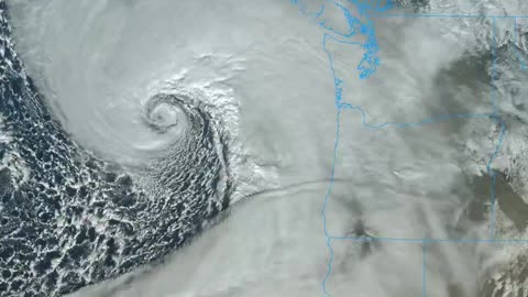 An incredible view of the - bomb cyclone - strengthening and approaching the Pacific Northwest.