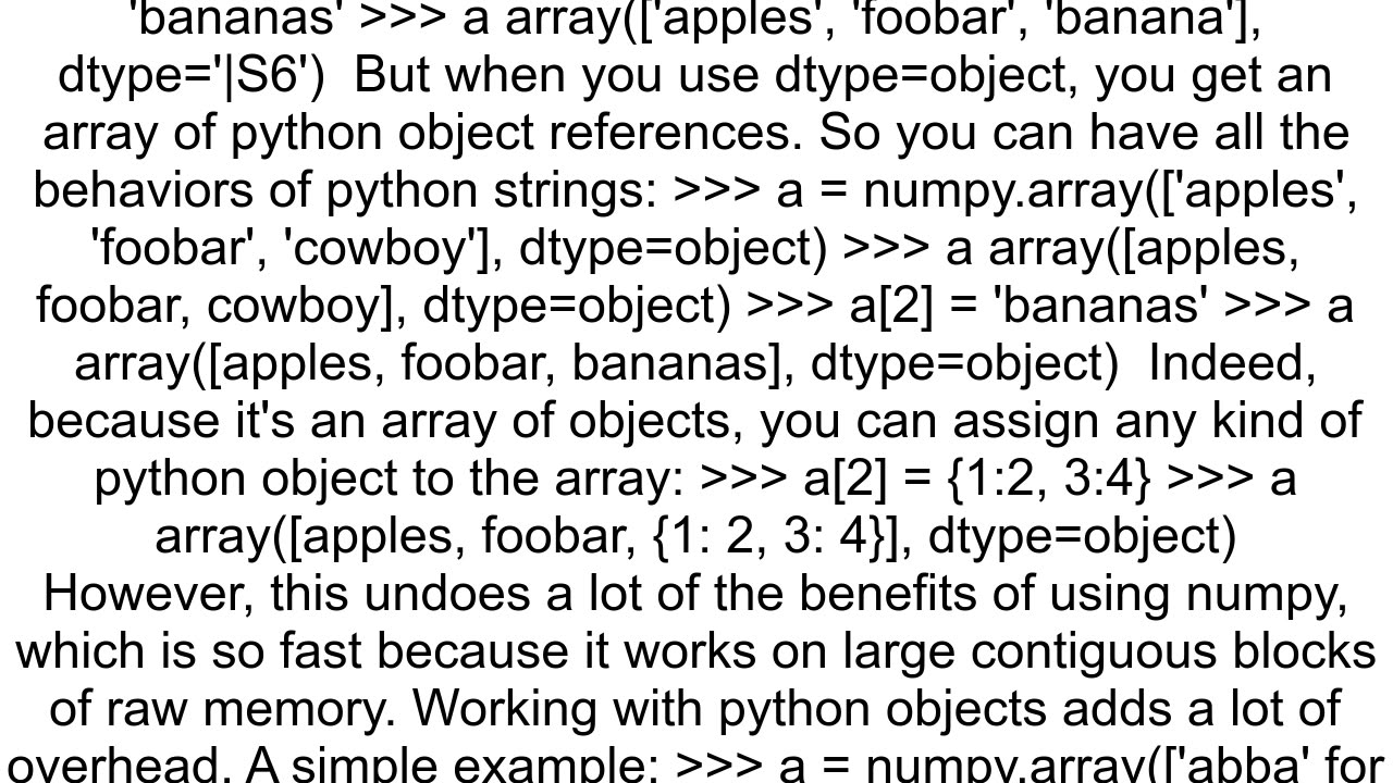 How to create a numpy array of arbitrary length strings