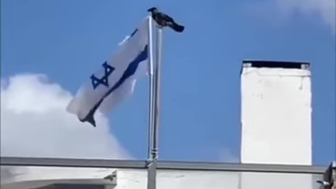 Incredible! Crow Goes Viral for Removing and Cutting Down Israeli Flag #CrowRemovesFlag