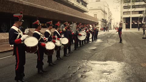 Military or police band at Montevideo's Old City