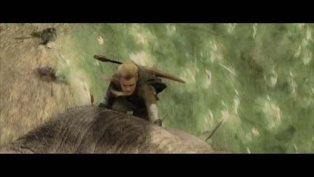 Lord of the Rings The Return of the King (2003) - Legolas Slays the Oliphaunt Scene Movieclip