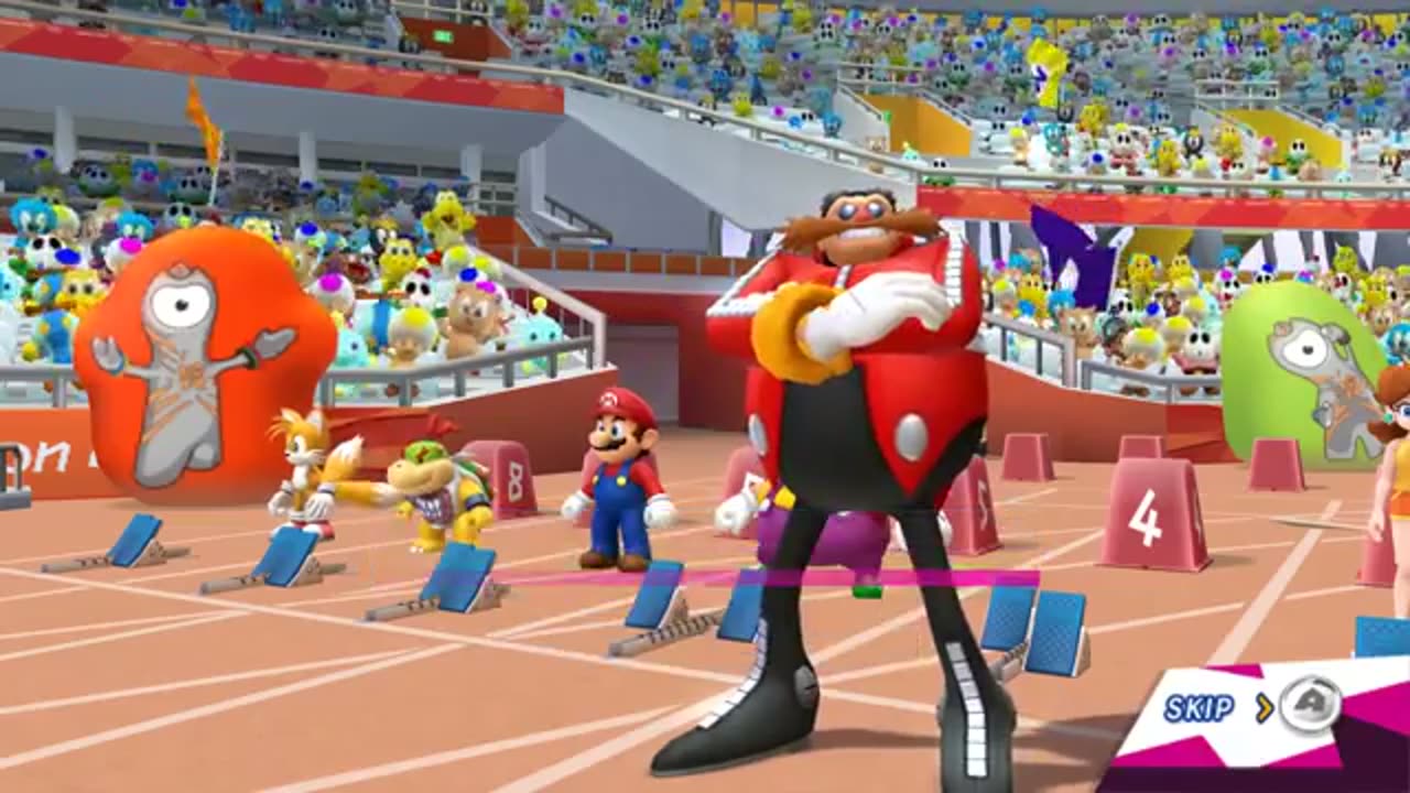 Mario & Sonic at the London 2012 Olympic Games - 100m Sprint All Character (Secrets Revealed)