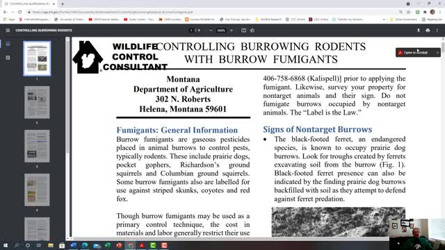 General Use Fumigants for Vertebrate Pest Control and burrowing rodents