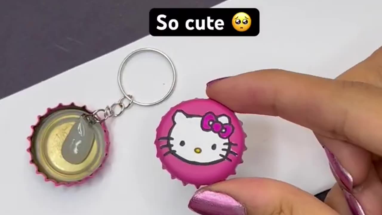 DIY Cute Keychain Idea 😍💖 #shorts #craft #diy #gift