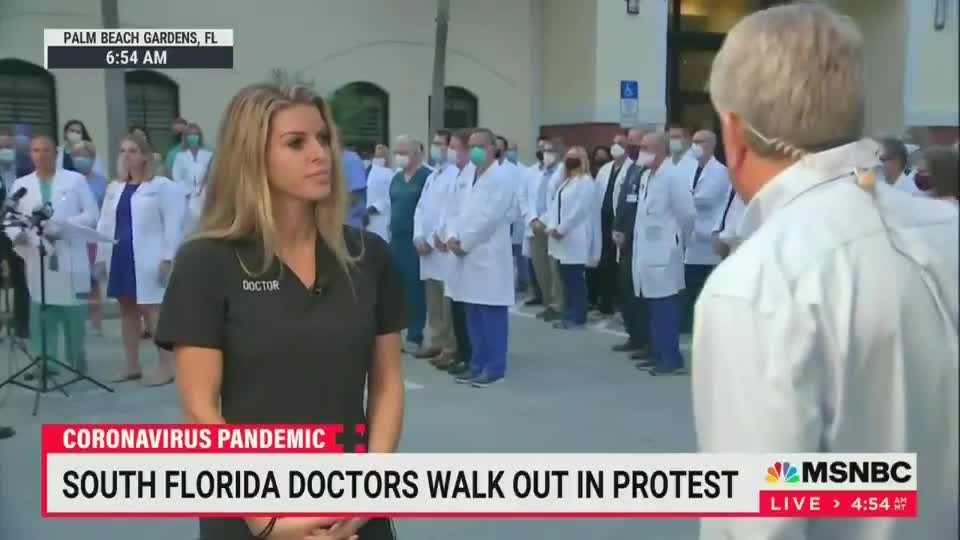 Doctors in Florida walkout to protest unvaccinated patients.