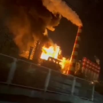 Massive Oil Depot Burning in Krasnodar