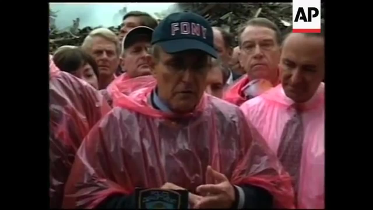 Rudy Giuliani & Hillary Clinton With Senators At Ground Zero (Associated Press)