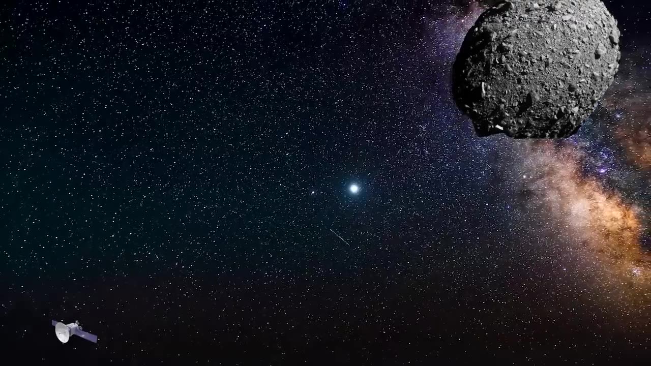 Nasa released a video of a space craft colliding with an asteroid.