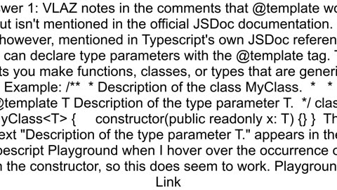 How to document generic type parameters