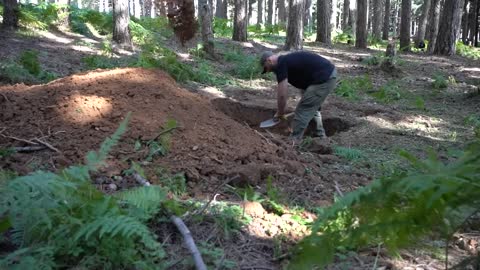 Four shelters were dug. constructing a bunker underground. an earth hut rudimentary