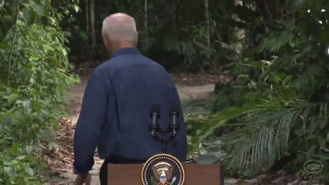 Nuclear war is going to start and this senile old Biden is roaming the rainforest