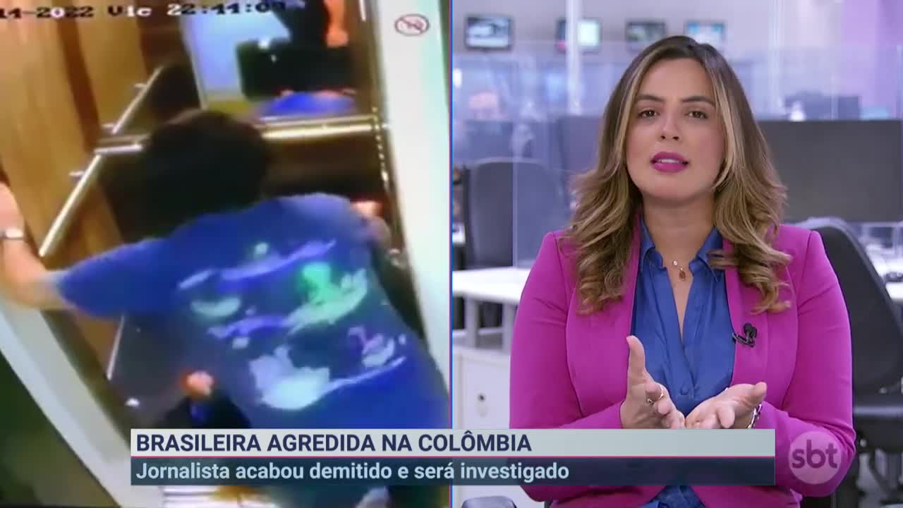 Brasileira é espancada por namorado colombiano dentro de elevador | Primeiro Impacto (11/11/22)