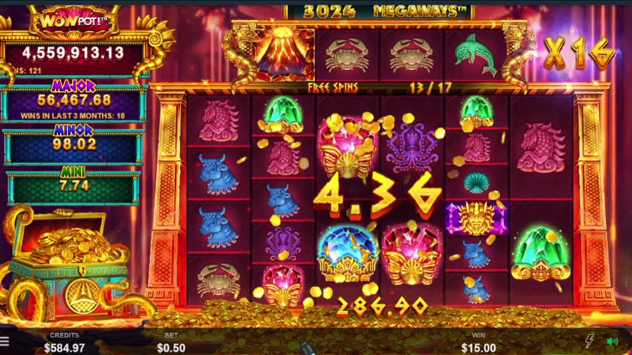 Ancient Fortunes Poseidon Megaways Slot Mega Win