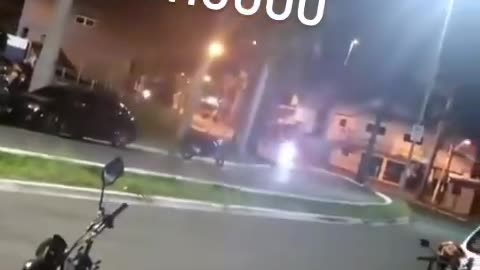 Biker Takes Turn Too Fast