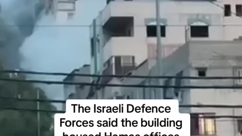 Moment Airstrike destroys high rise building