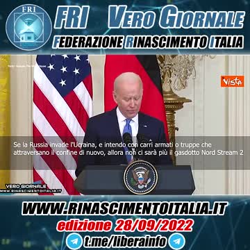 Biden a Febbraio 2022 sul Nord Stream - Vero Giornale 28.09.2022
