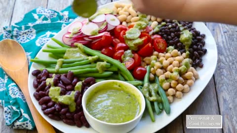 Composed Bean Salad with Basil Vinaigrette