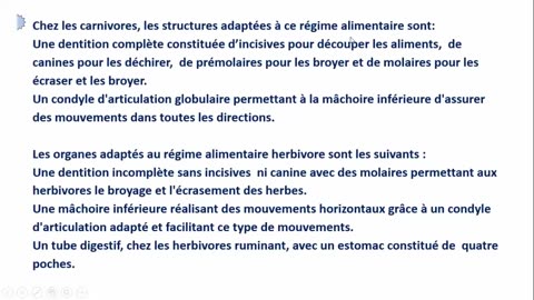 Les aliments chez les êtres vivants