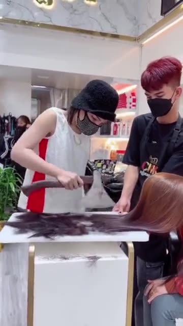 Talented asian hairstylist