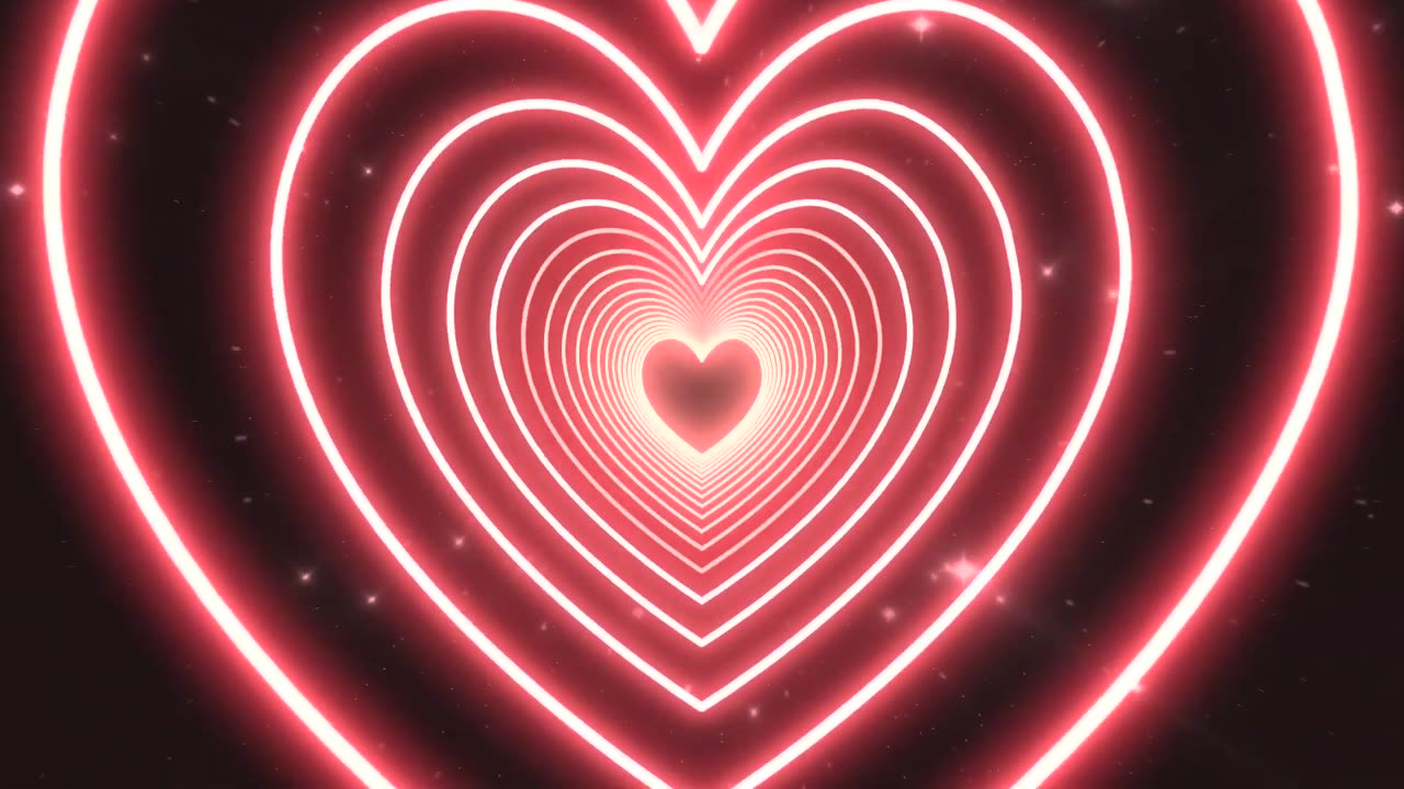 438. Heart Tunnel❤️Red Heart Background Animated Background Video Loop 4 Hours