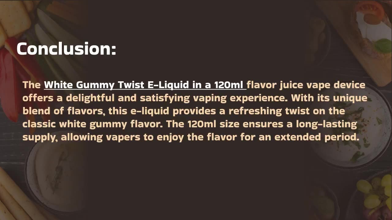 Irresistible White Gummy Twist Flavor - 120ml Vape Juice Delight