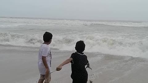 Kids are Enjoying at Beach