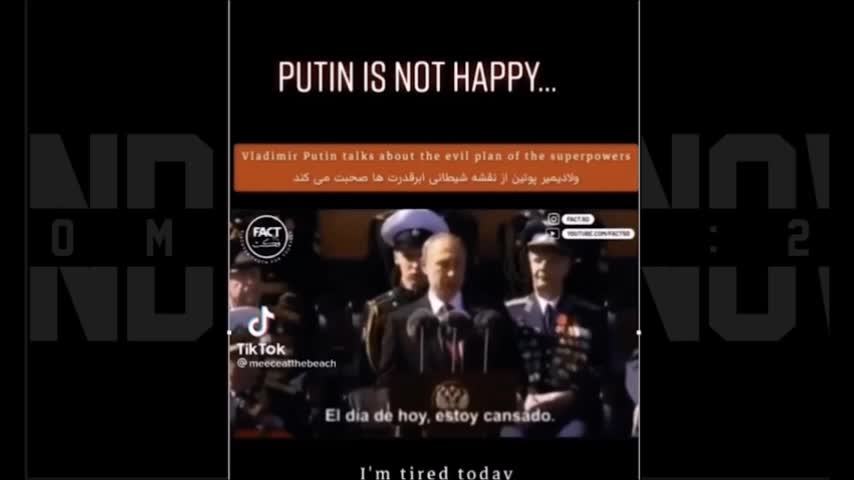 Putin is not happy. Addresses the immoral leaders of the world wanting to reduce the population