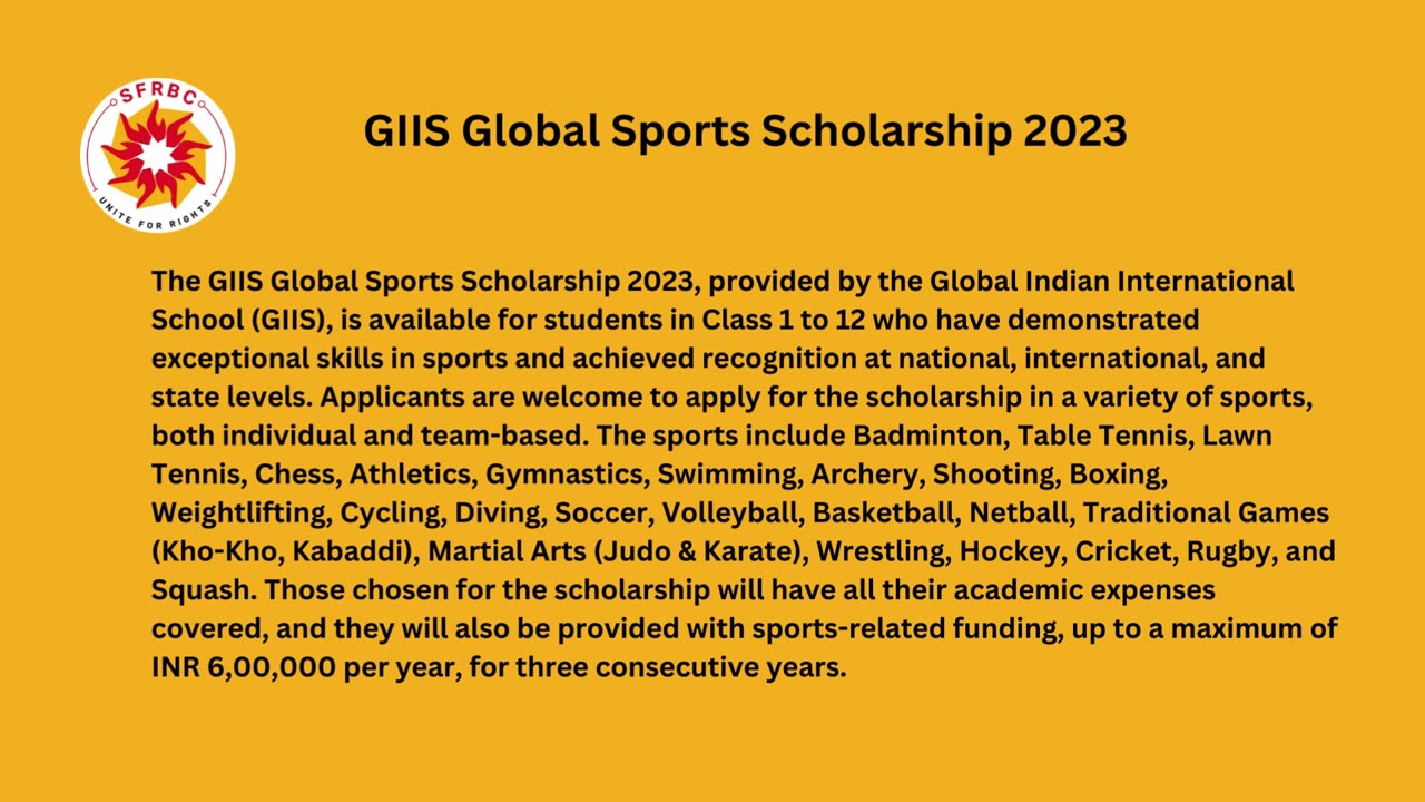 ways to get GIIS Global Sports Scholarship in India