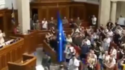 The #EU flag was installed at the Verkhovna Rada (the Supreme Council) of Ukraine.