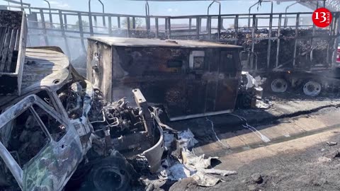 At least 5 die in 16-vehicle crash that left cars charred, mangled in Mexico