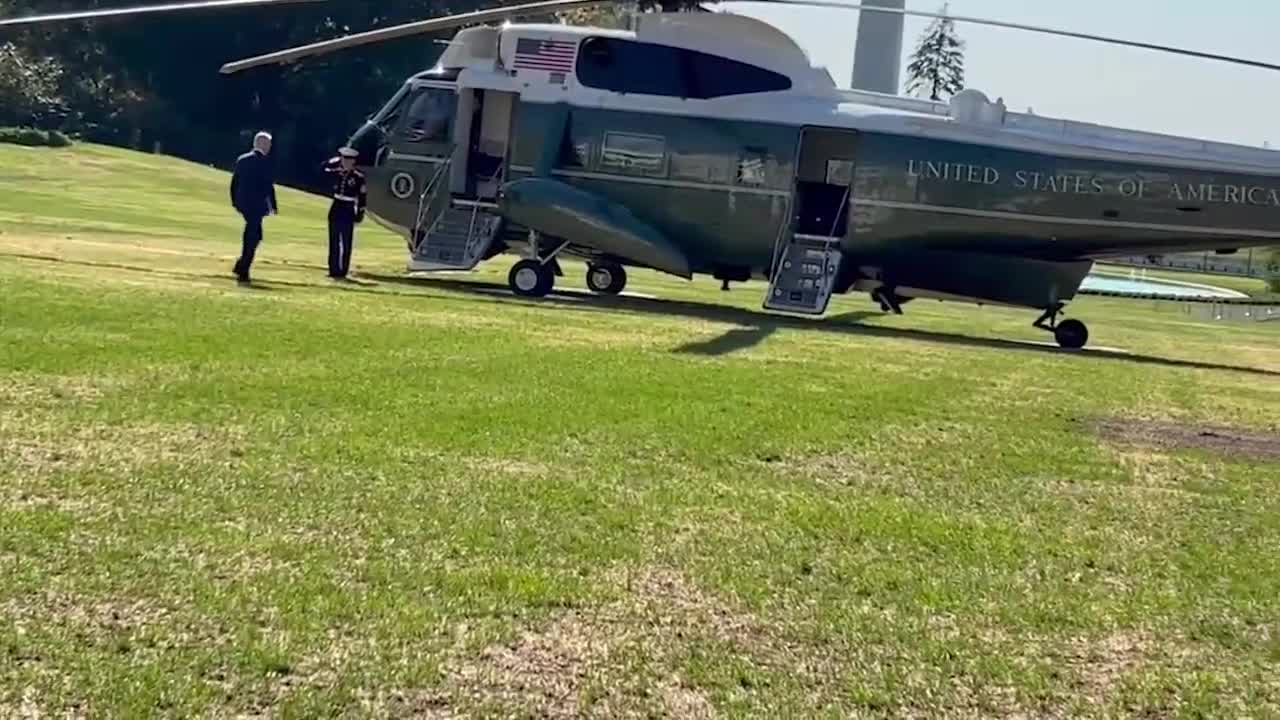 Biden literally sprints and galavants away from the reporters