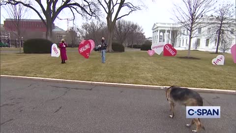 President Biden and First Lady View White House Valentine's Day Decorations