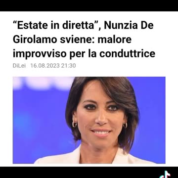 Nunzia De Girolamo: malore improvviso prima della diretta