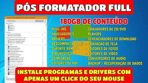 KIT TÉCNICO PÓS FORMATAÇÃO 2023 / A MELHOR FERRAMENTA PARA T.I / ATUALIZADO 180GB / MINSTALL (BR)