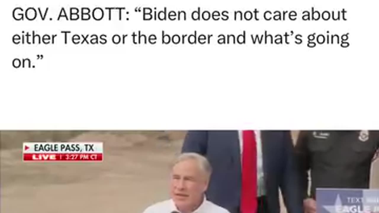 GOV. ABBOTT: "Biden does not care about either Texas or the border and what's going on.