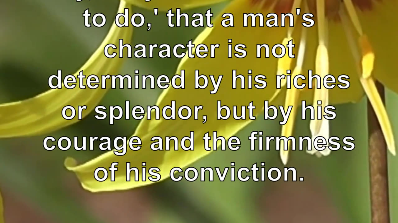 It came to me, 'said the boy, 'as you have learned to do,' that a man's character is not determ...