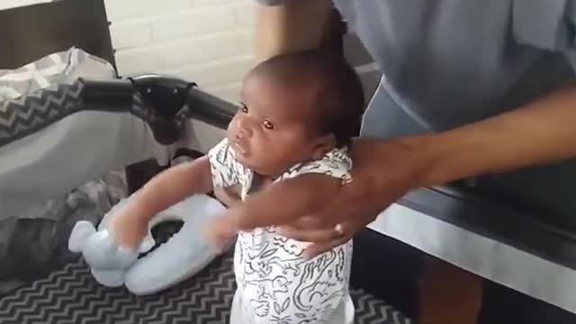 Baby Teaching How To Walk