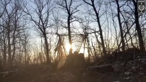 Russian Shell Almost Hits Ukrainian Artillery Crew
