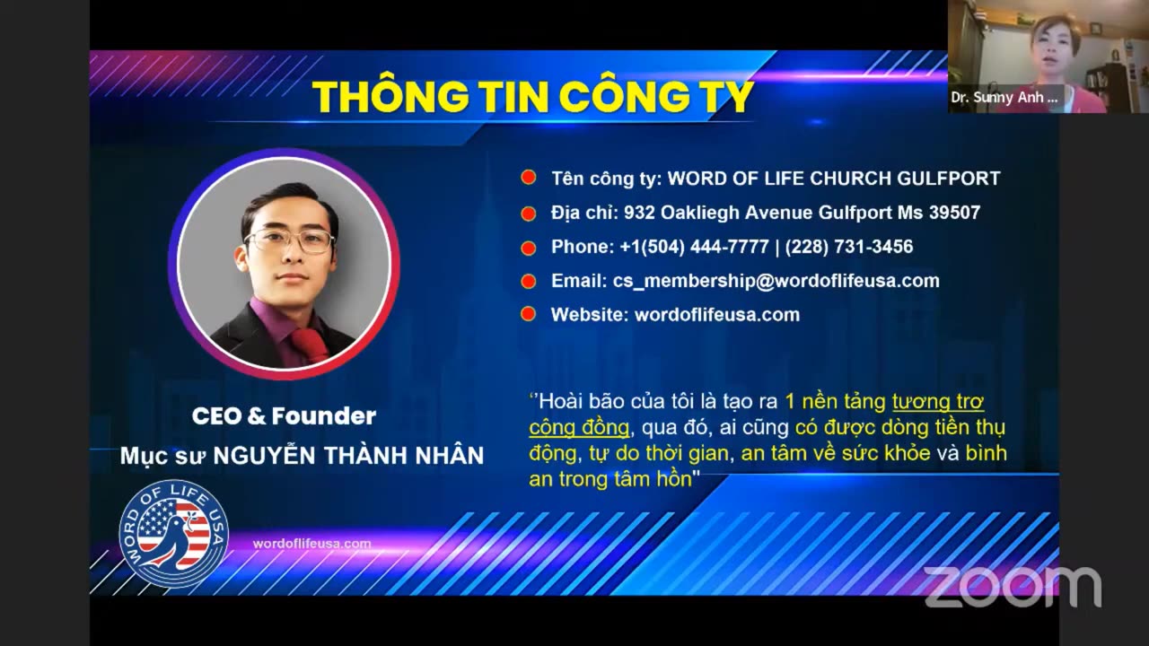 WORD OF LIFE hoạt động hợp pháp tại Mỹ ,tại Quốc gia Việt Nam & cộng đồng thành viên trên toàn cầu