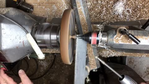 woodturning a pewter shavings dish10