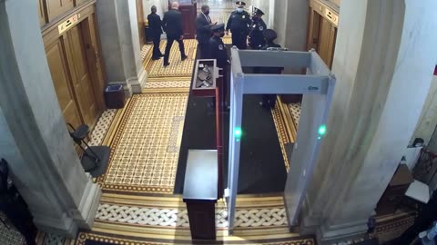 Newly released Capitol CCTV shows Sen. Kamala Harris exiting the Capitol at