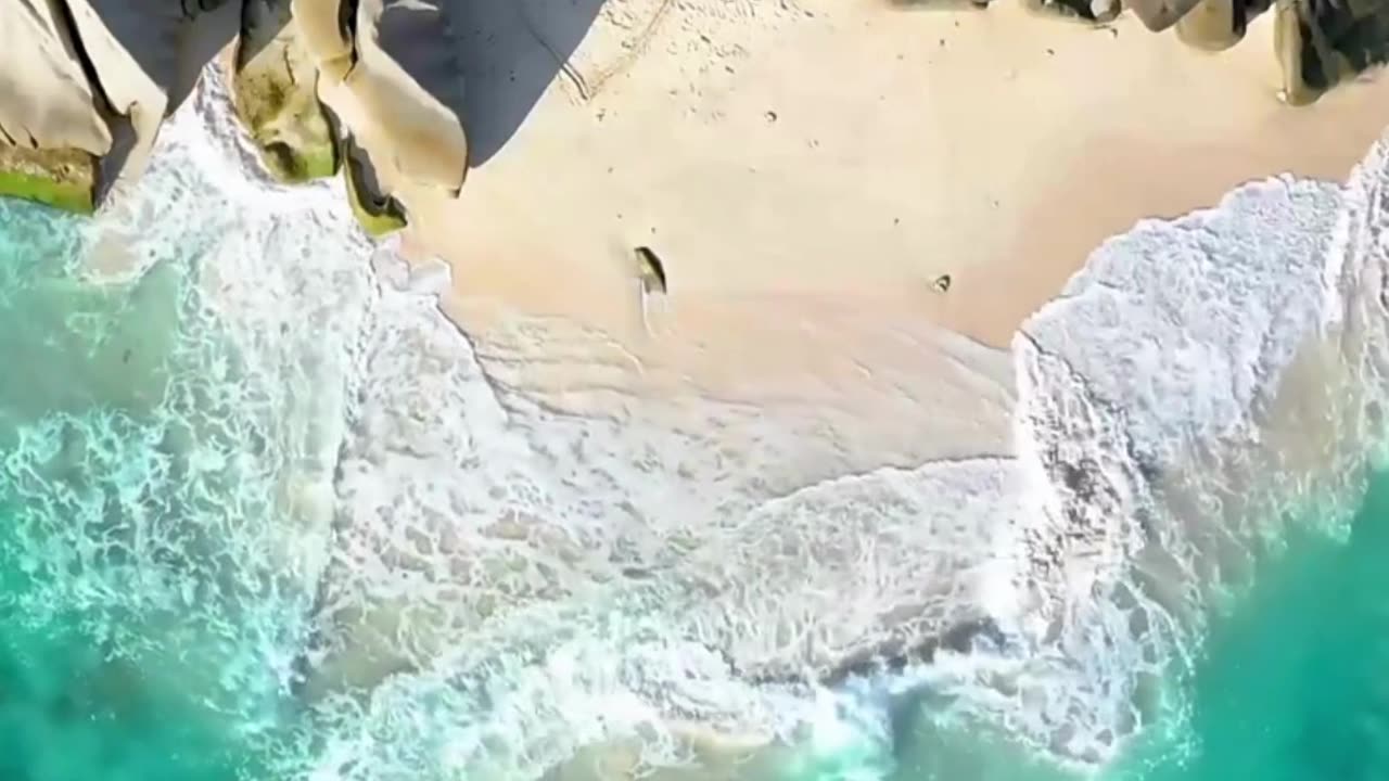 Drone Shots Relaxing on the Beach Island