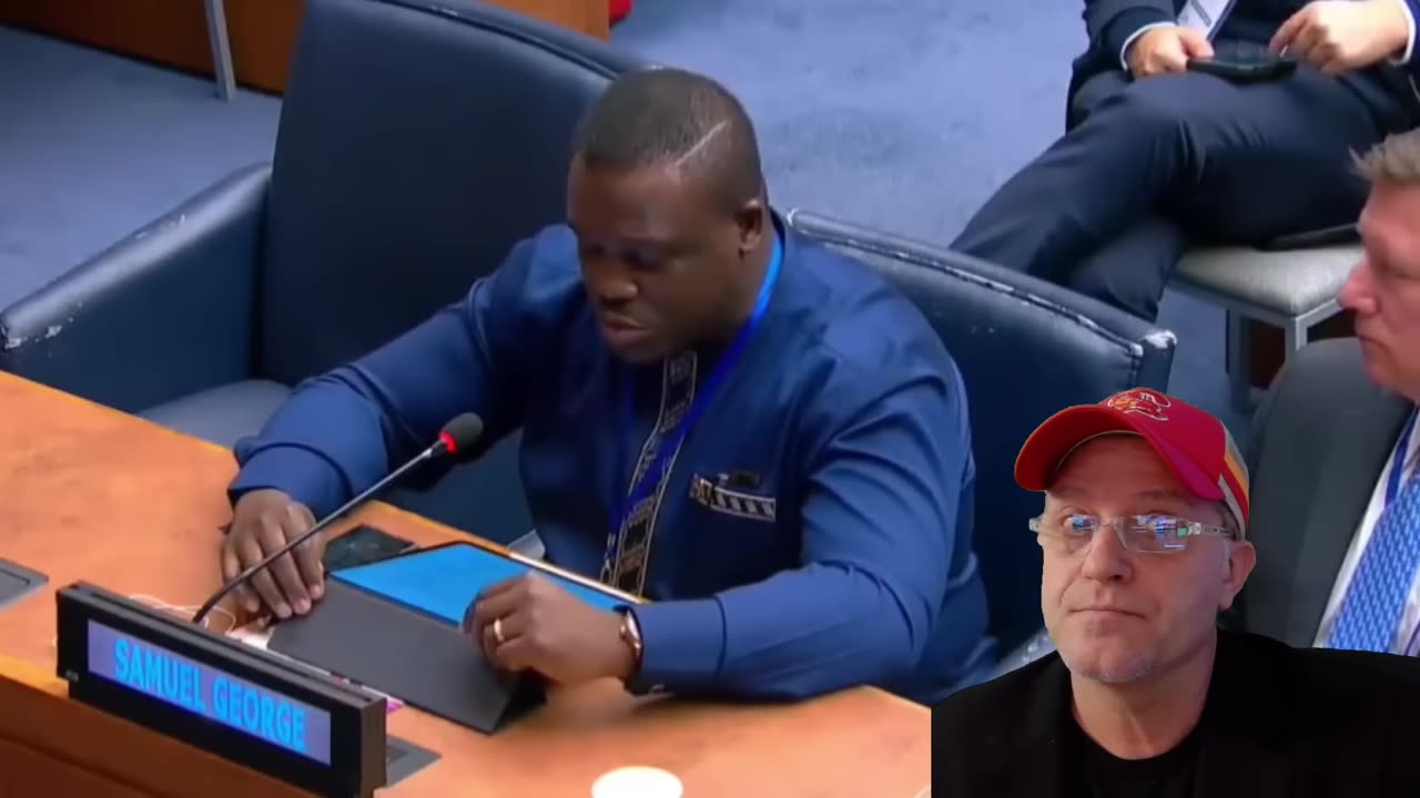 Sam Johnson from Ghana speaks to the UN
